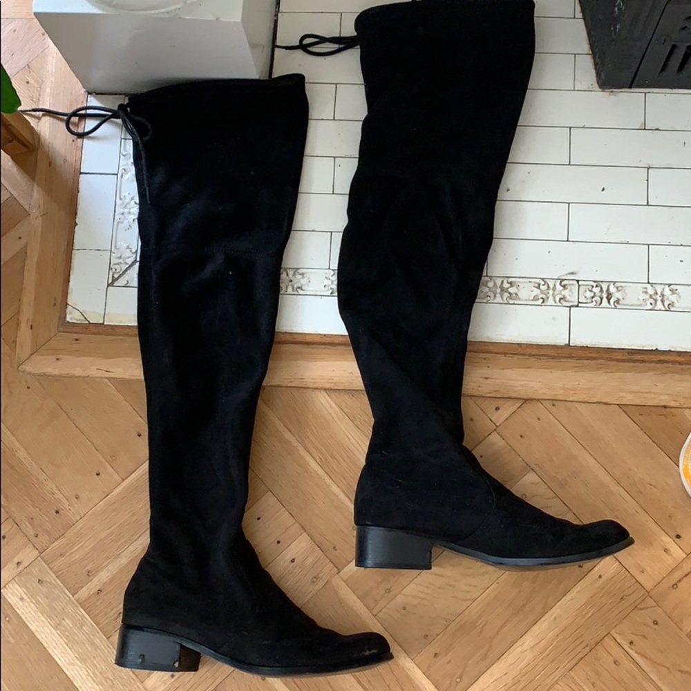 All black over knee boots